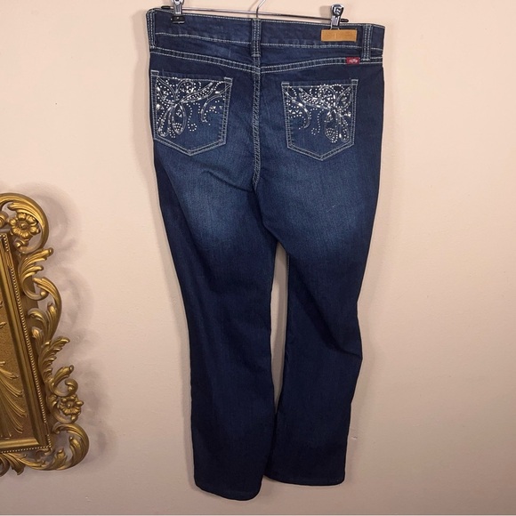 Size 12 Royalty Brand Blue Denim Jeans Western Boot Cut Rhinestone Pockets - Picture 5 of 13